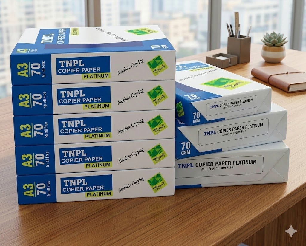 TNPL A3 Paper 70 GSM – White( PACK OF 5)