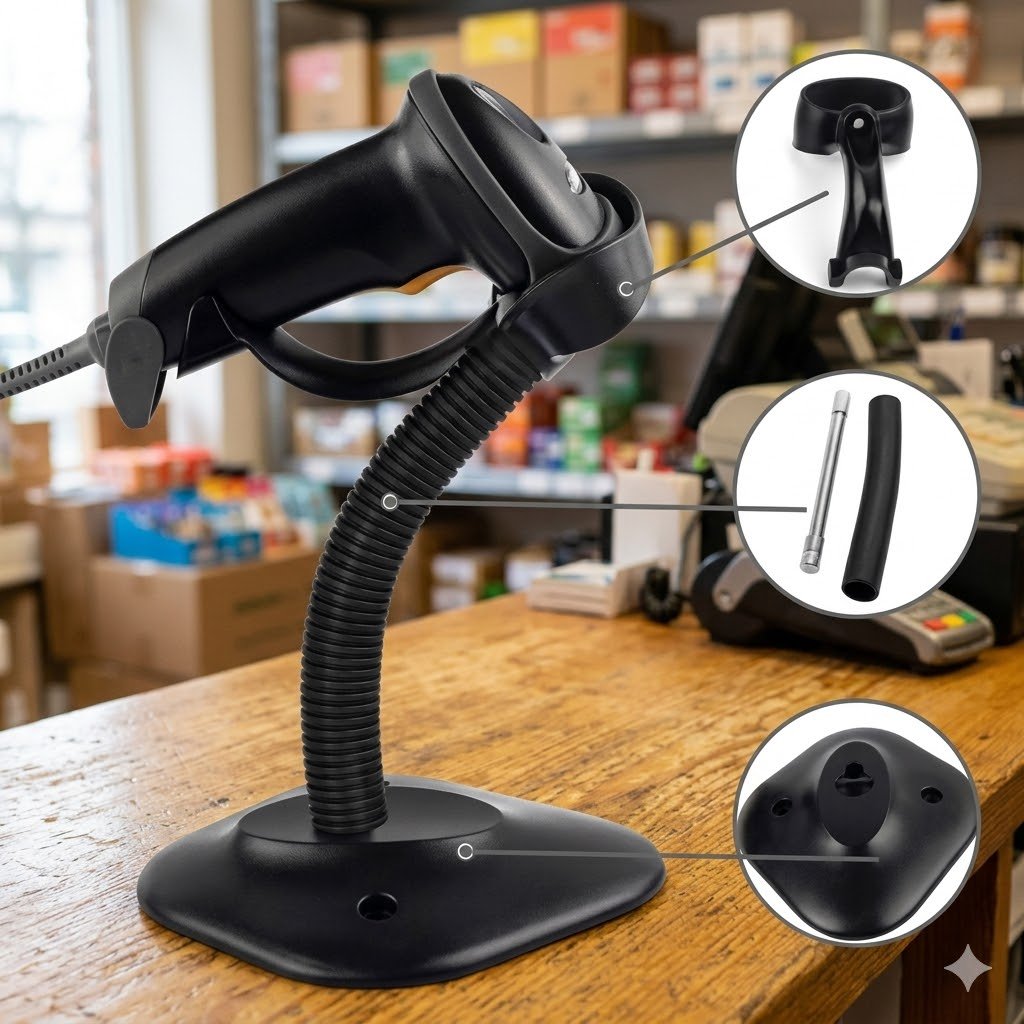 BARCODE SCANNER GOBBLER MJ 2818A (2D WIRED WITH STAND)