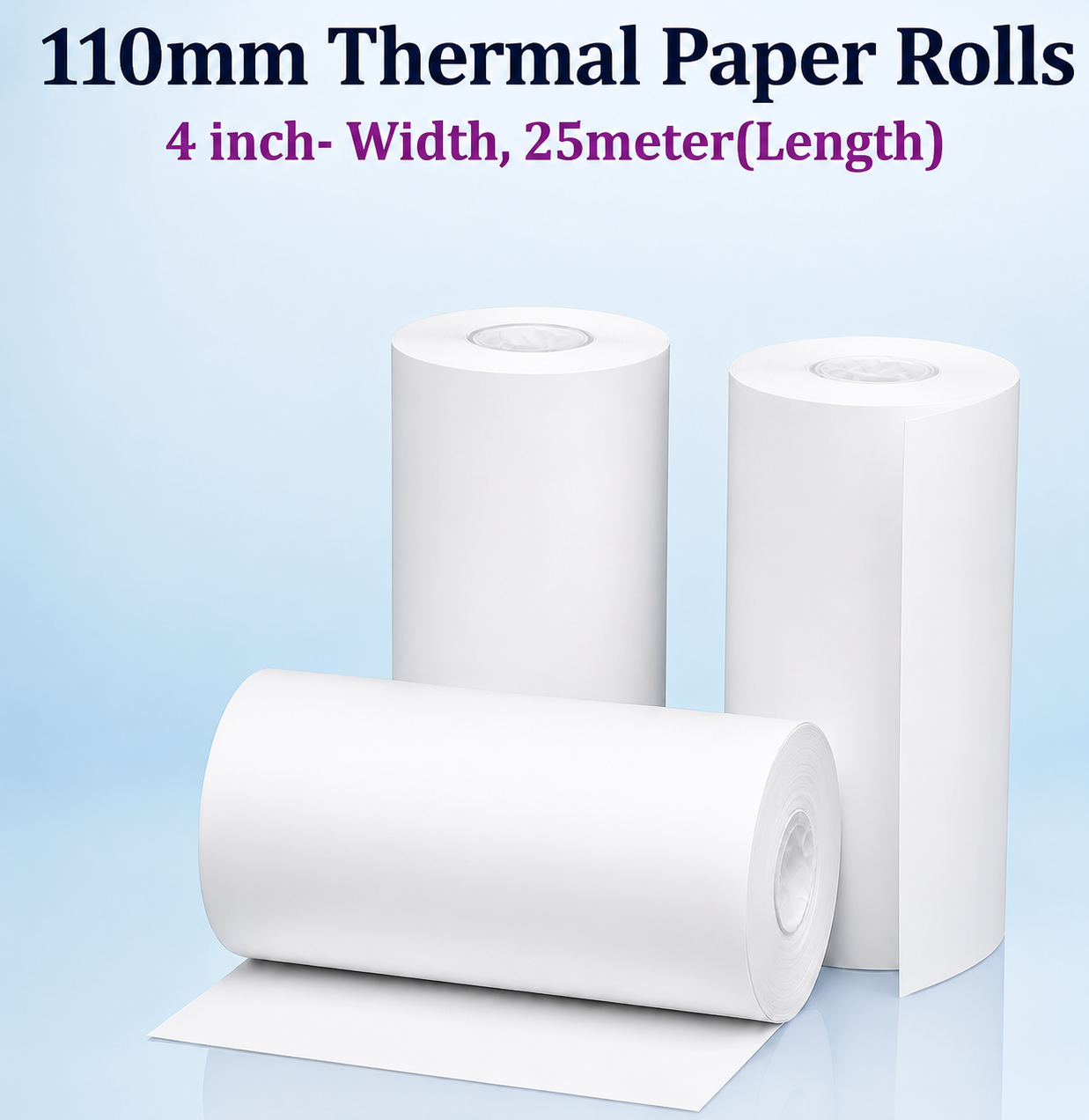 THERMAL PAPER 4 INCH 25 METER 110 MM FOR TEXTILE